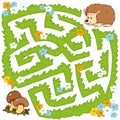 Maze game: Help hedgehog to find a way to mushrooms