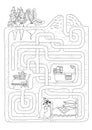 Maze game for kids, find the right path for the mole