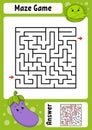 Maze. Game for kids. Funny labyrinth. Education developing worksheet. Activity page. Puzzle for children. Cute cartoon style. Royalty Free Stock Photo