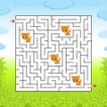 Maze. Game for kids. Funny labyrinth. Education developing worksheet. Activity page. Puzzle for children. Cute cartoon style.