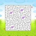 Maze. Game for kids. Funny labyrinth. Education developing worksheet. Activity page. Puzzle for children. Cute cartoon style.