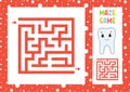 Maze. Game for kids. Funny labyrinth. Education developing worksheet. Activity page. Puzzle for children. Cute cartoon style.