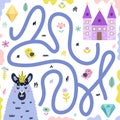 Maze game for kids with funny llama king