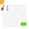 maze game for kids, help the hare escape from the fox