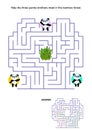 Maze game for kids - panda bears Royalty Free Stock Photo