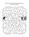 Maze game for kids with skating penguins