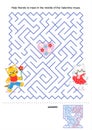 Maze game for kids - Valentine kittens