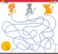 Maze game with kitten characters Royalty Free Stock Photo