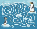 Maze game with penguins on ice floes.
