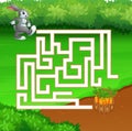 Maze Game of Rabbit find the path to carrot