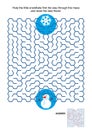 Maze game with snowflake and snowman