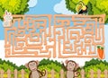 Maze game template with wild animals