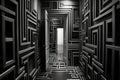 a maze of geometric shapes, optical illusions and hidden doors Royalty Free Stock Photo