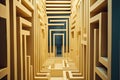 a maze of geometric shapes, optical illusions and hidden doors Royalty Free Stock Photo