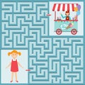 Maze girl and ice cream Royalty Free Stock Photo