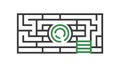 Maze Goal Solution: Strategic Problem Solving, vector design Generative AI Royalty Free Stock Photo