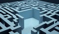 Maze graphics, labyrinth. Logic challenge. AI generative content