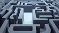 Maze graphics, labyrinth in perspective Logic challenge. AI generative content