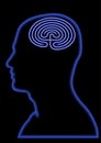 Maze in head - confused brain Royalty Free Stock Photo