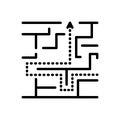 Black line icon for Maze, complication and imbroglio