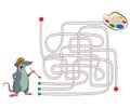 Maze. Illustration of an mouse artist