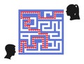 Maze illustration, seek for love you