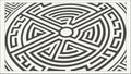 Maze labyrinth design, puzzle game, complex path, challenge, fun vector design Generative AI Royalty Free Stock Photo