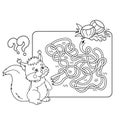 Maze or Labyrinth Game for Preschool Children. Puzzle. Tangled Road.