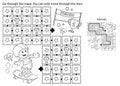 Maze or Labyrinth Game. Puzzle. Coloring Page Outline Of cartoon boy with skateboard. Sport activity. Coloring book for kids