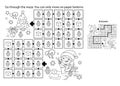 Maze or Labyrinth Game. Puzzle. Coloring Page Outline Of cartoon girl making Christmas paper lanterns. Christmas. New year.