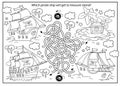 Maze or Labyrinth Game. Puzzle. Tangled road. Coloring Page Outline Of cartoon pirate ships with treasure island. Coloring book