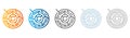 Maze Labyrinth Icon Set Flat Design Vector Illustration Royalty Free Stock Photo