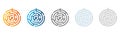 Maze Labyrinth Icon Set with Various Styles and Designs vector illustration Royalty Free Stock Photo