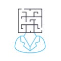 maze labyrinth line icon, outline symbol, vector illustration, concept sign