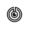 Maze Labyrinth One Eye Monocular Logo Symbol