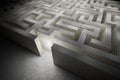 Maze or labyrinth. Strategy and decision making concept. 3D rendered illustration.