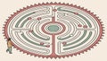 Maze of Life Journey: Intricate Path, Problem Solving, Personal Growth, vector design Generative AI Royalty Free Stock Photo