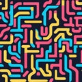 A maze-like line pattern, where interconnected pathways create an abstract and puzzle-like effect in