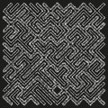 Maze line pattern. Textured abstract grid. Intricate geometric forms. Vector rough background. Royalty Free Stock Photo