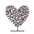 Maze of love, heart shape tree for your design Royalty Free Stock Photo