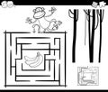 Maze with monkey coloring page