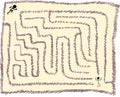 Maze number eight, very easy, pencil stroke style, vector graphic