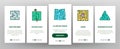 Maze Puzzle Different Onboarding Icons Set Vector