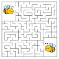 Maze puzzle. Help bees meet each other. Activity for toddlers. educational children game Royalty Free Stock Photo