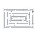 Maze puzzle labyrinth rectangular blue on white