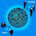 Maze with route to success or defeat Royalty Free Stock Photo