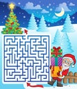Maze 3 with Santa Claus and gifts Royalty Free Stock Photo