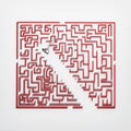 Maze shortcut. Top view of a businessman walking through a maze . Royalty Free Stock Photo