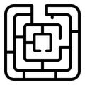 Maze solution icon, outline style