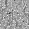 black swirls spirals seamless pattern. hand drawing. Not AI, Vector illustration Royalty Free Stock Photo